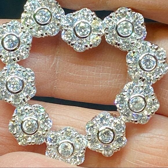 Sterlingsilver Heart pendant with white rhinestone - Picture 1 of 7